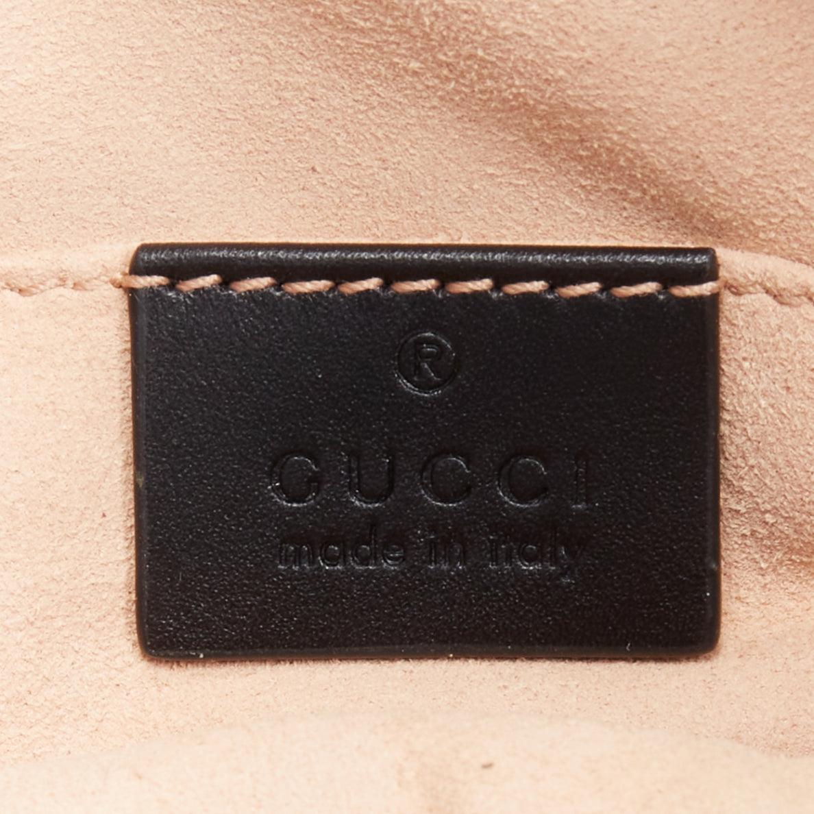 GUCCI Marmont black GG logo Matelasse leather round small belt bag 3