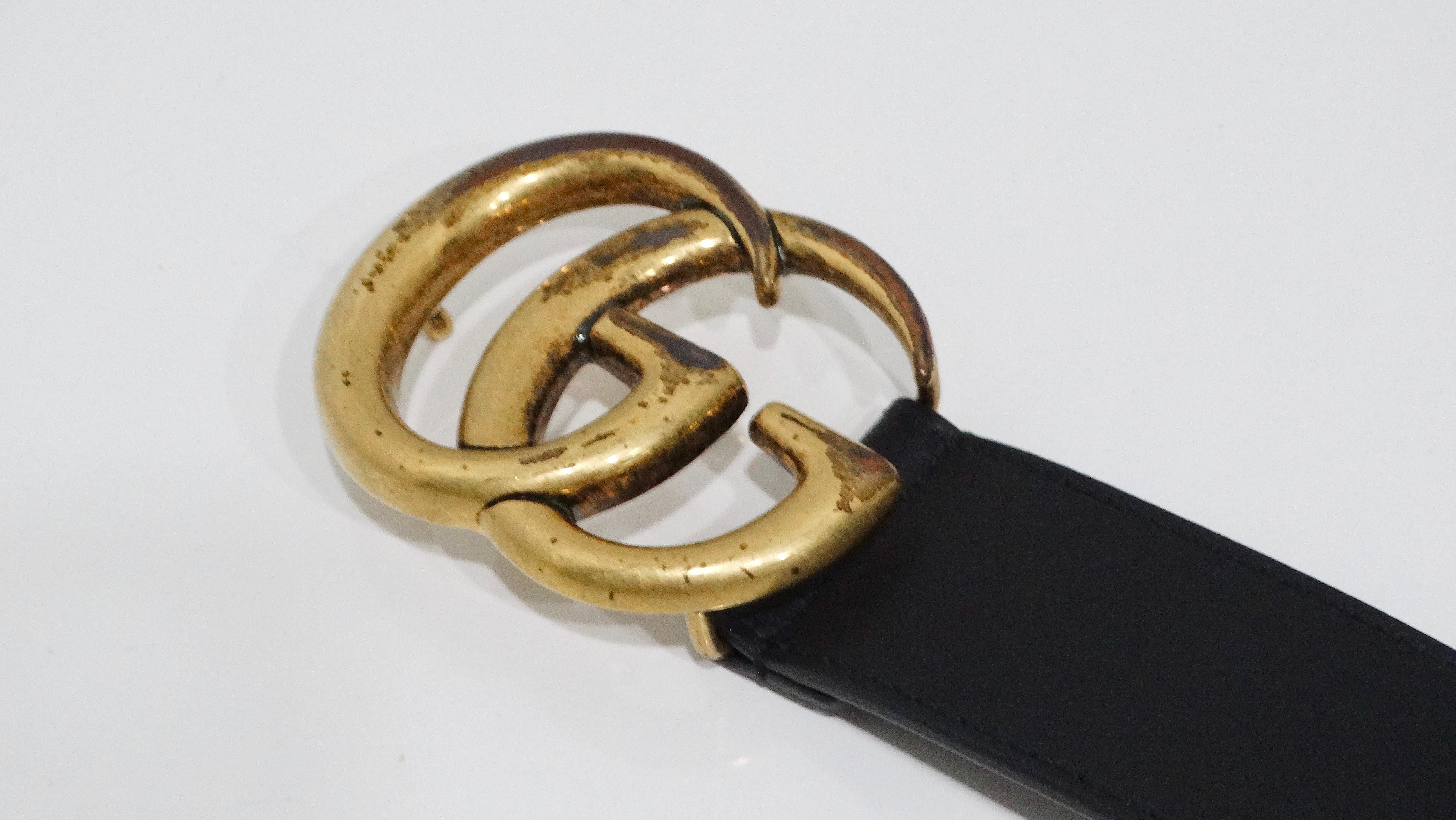 Gucci Marmont Black Leather Belt 2