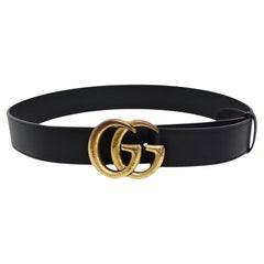 Gucci Marmont Black Leather Belt