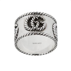 Gucci Marmont Braided Sterling Silver Band Ring Size 9 1/2