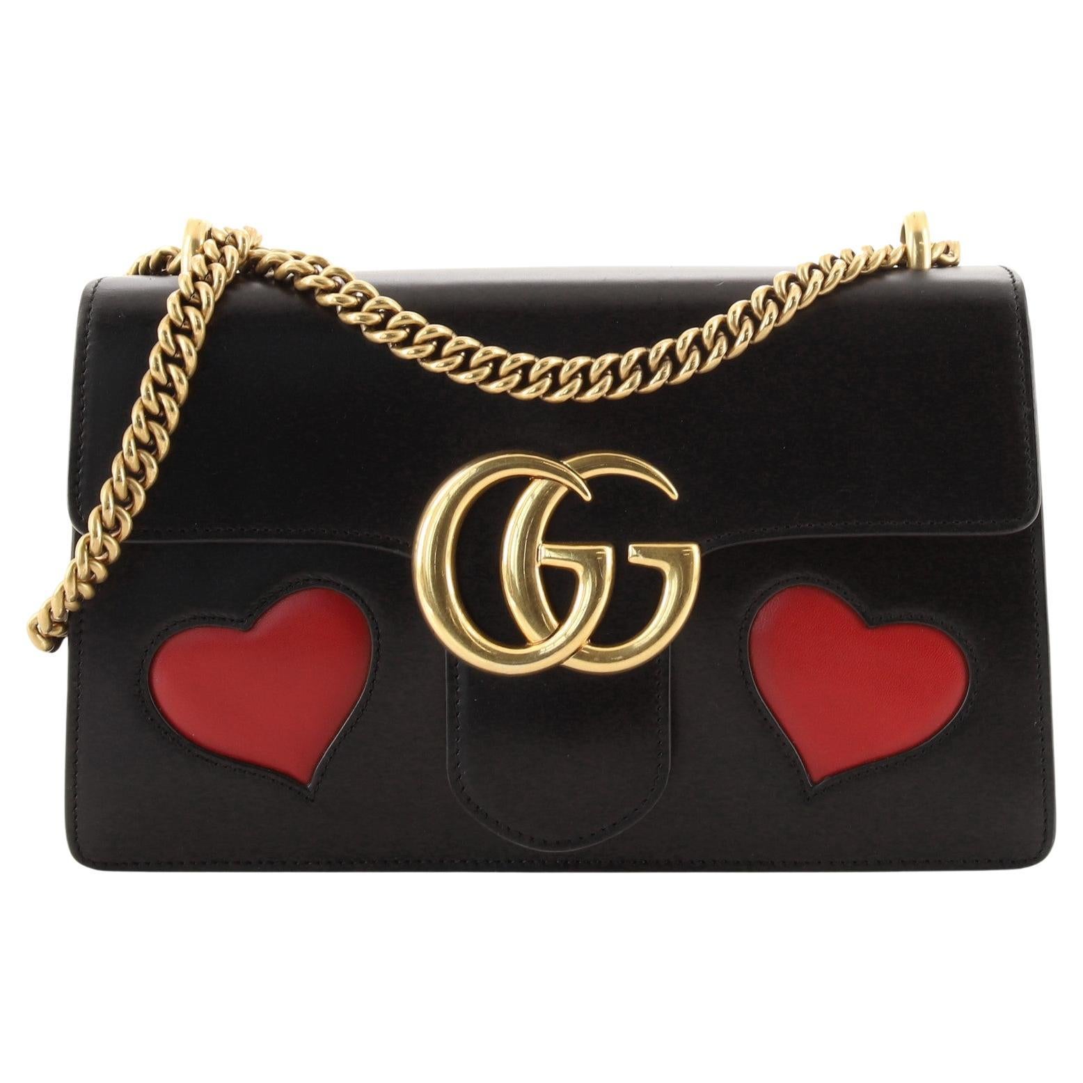 Gucci Marmont Chain Shoulder Bag Patchwork Leather Medium