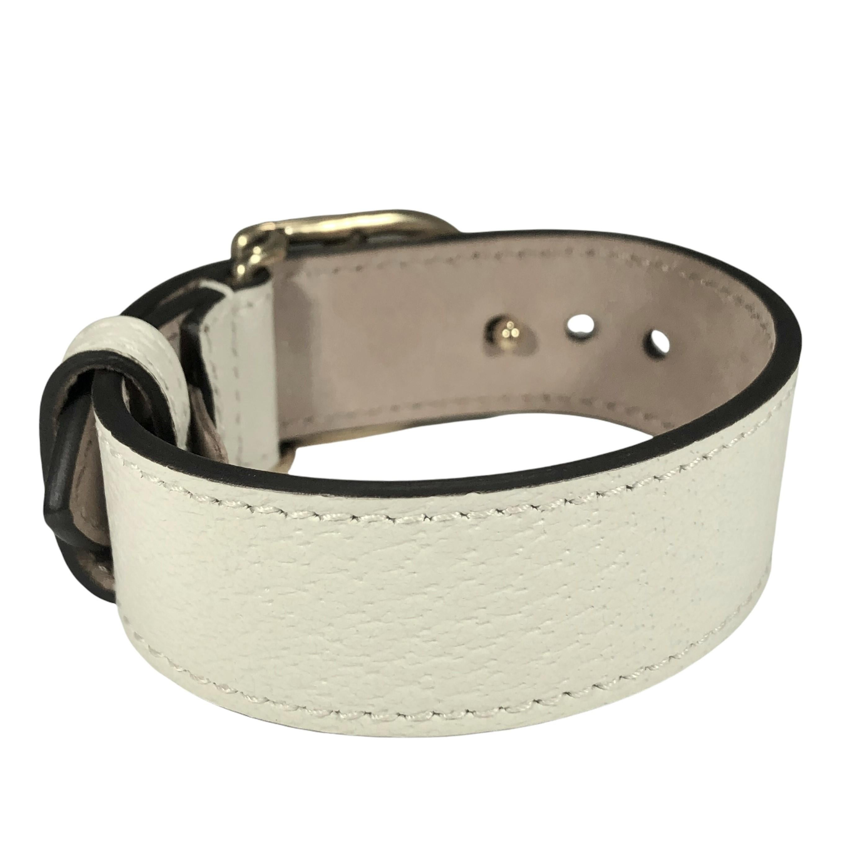 Gucci Marmont Double G Pulsera Ajustable Piel Blanco hueso en venta 8