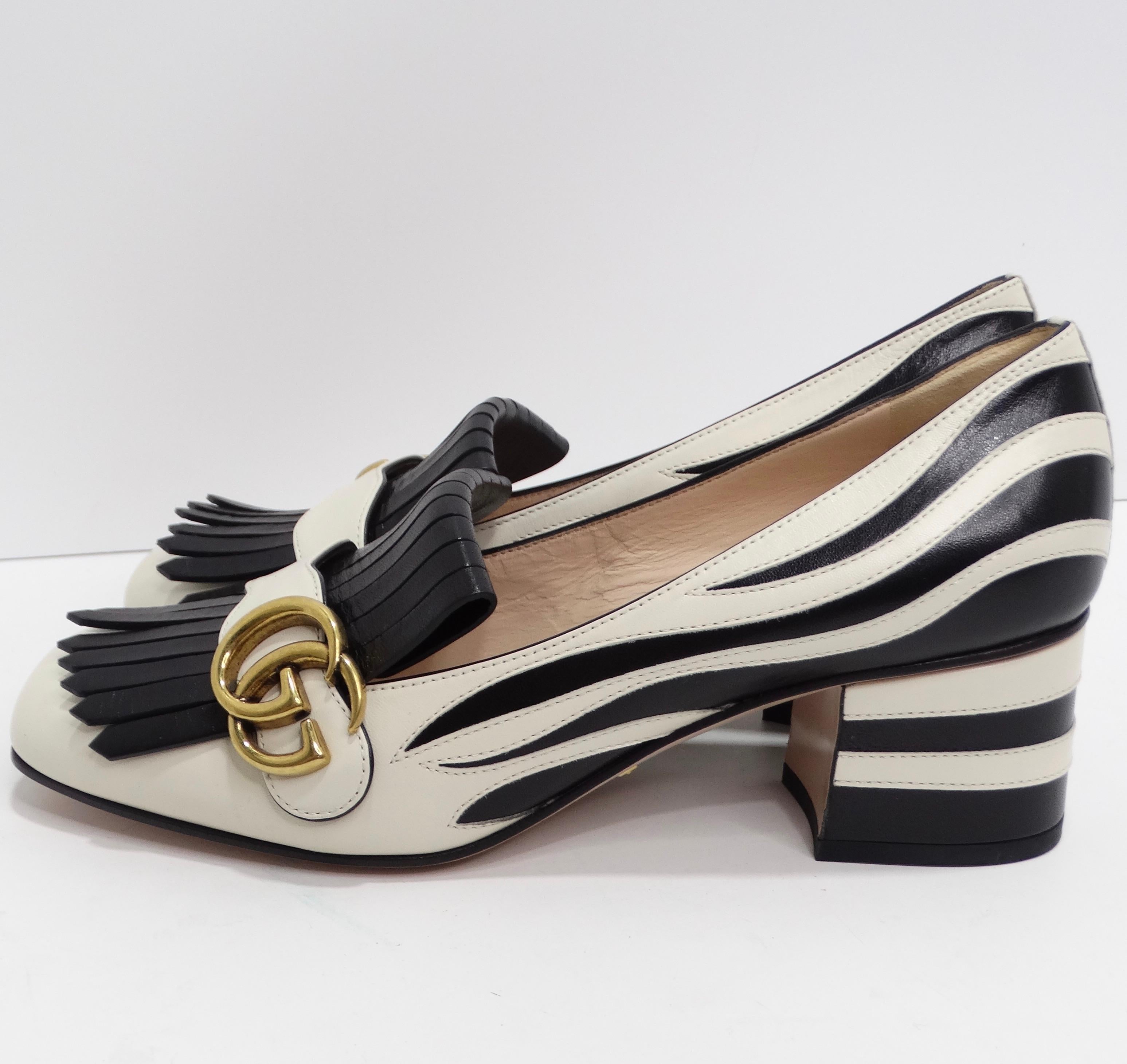 Gucci Marmont Fringe Leather 55mm Loafer For Sale 5