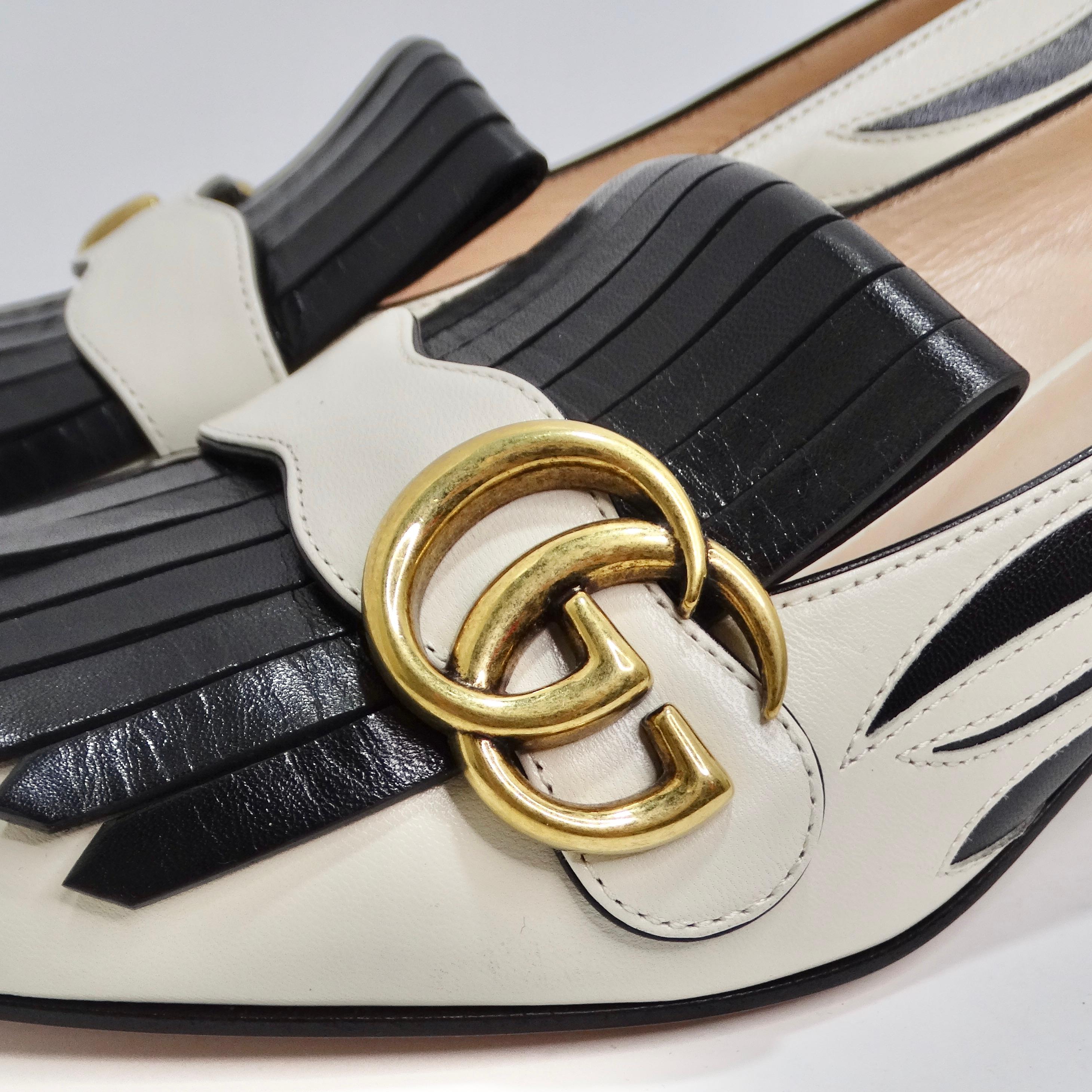 Gucci Marmont Fringe Leather 55mm Loafer For Sale 7