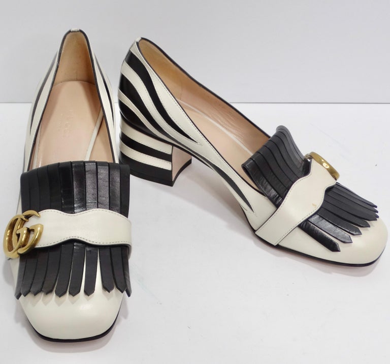 Gucci Marmont Fringe Leather 55mm Loafer For Sale at 1stDibs | gucci  marmont loafers
