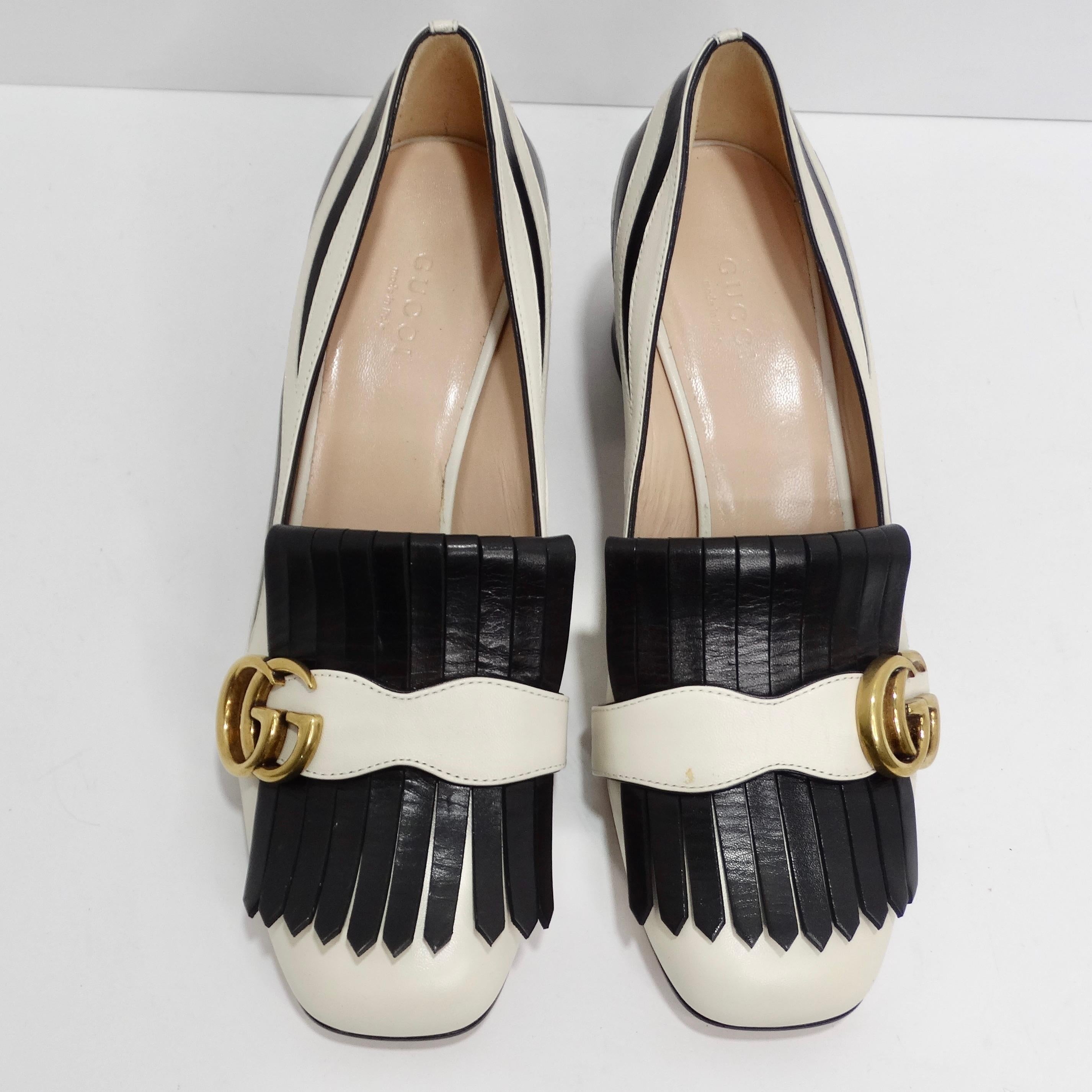 Gucci Marmont Fringe Leather 55mm Loafer For Sale 1