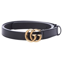Gucci Marmont GG Black Leather 20mm Belt (80/32)