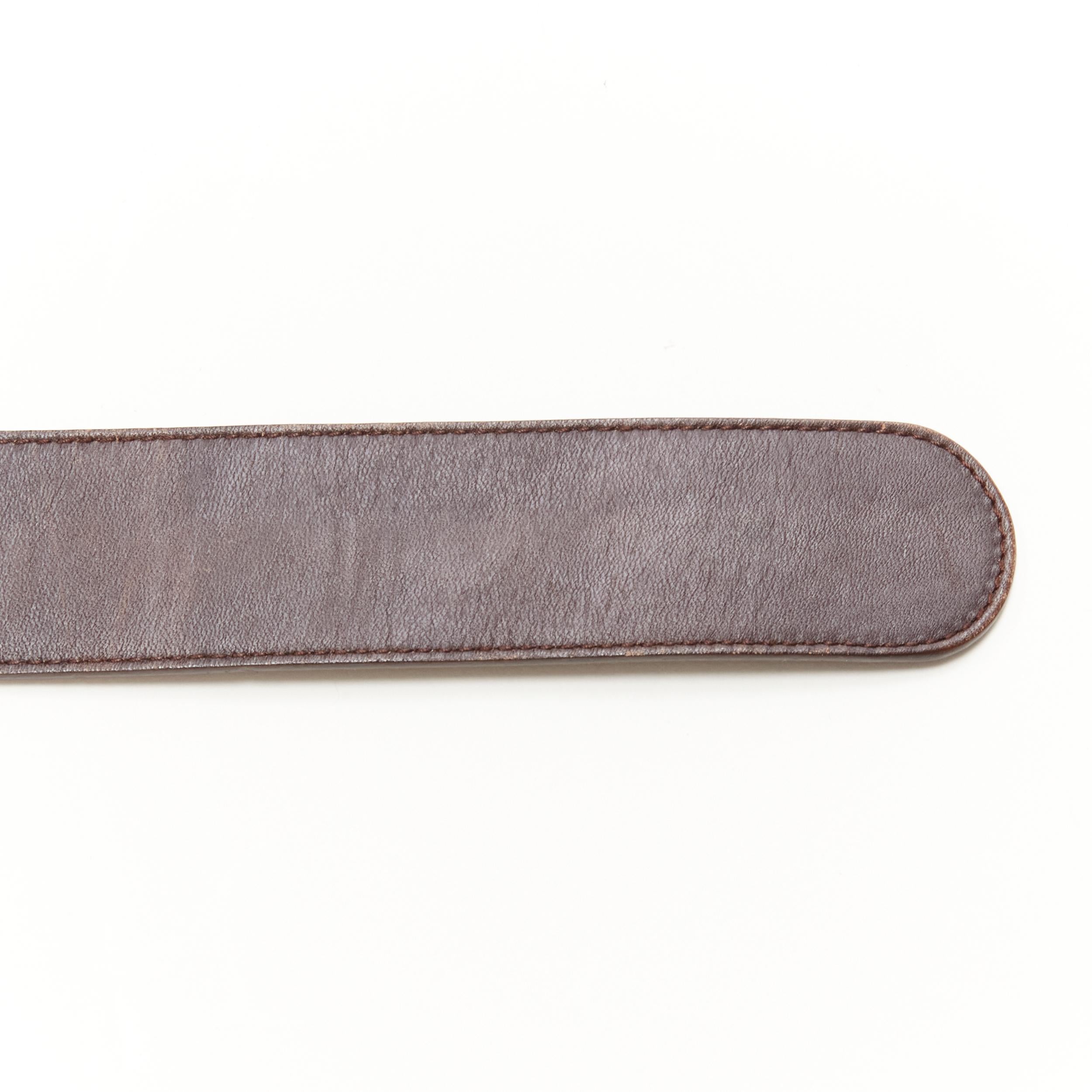 GUCCI Marmont GG buckle Vintage effect brushed brown leather belt 80cm 32
