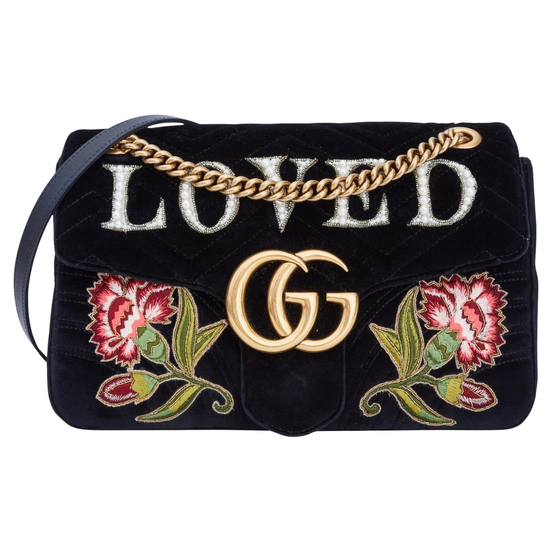 Gucci GG Marmont Velvet Shoulder Bag - Farfetch