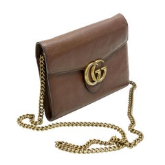 Gucci Marmont GG Gold Buckle Leather Crossbody Bag GG-B0209N-0001