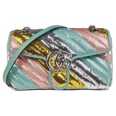 Gucci Marmont Gg Sequin Small Multicolored Rainbow Shoulder Bag