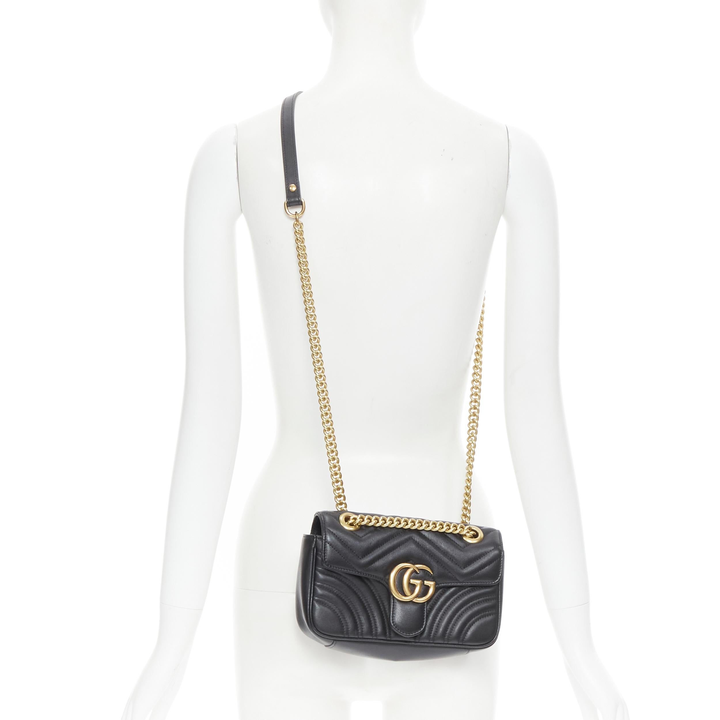 GUCCI Marmont Heart Matelasse gold GG logo flap chain shoulder bag 
Reference: TGAS/B00988 
Brand: Gucci 
Designer: Alessandro Michele 
Model: 446744 170701 
Material: Leather 
Color: Black 
Pattern: Solid 
Closure: Clasp 
Extra Detail: GG Marmont