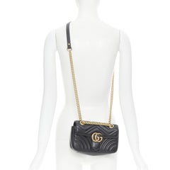 GUCCI Marmont Heart Matelasse gold GG logo flap chain shoulder bag