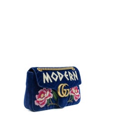 GUCCI, Marmont in blue velvet