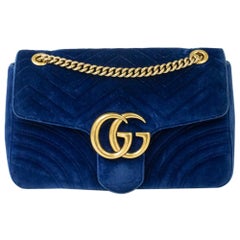 Gucci, Marmont in blue velvet