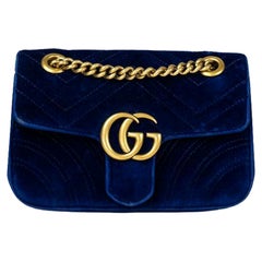 GUCCI, Marmont in blue velvet
