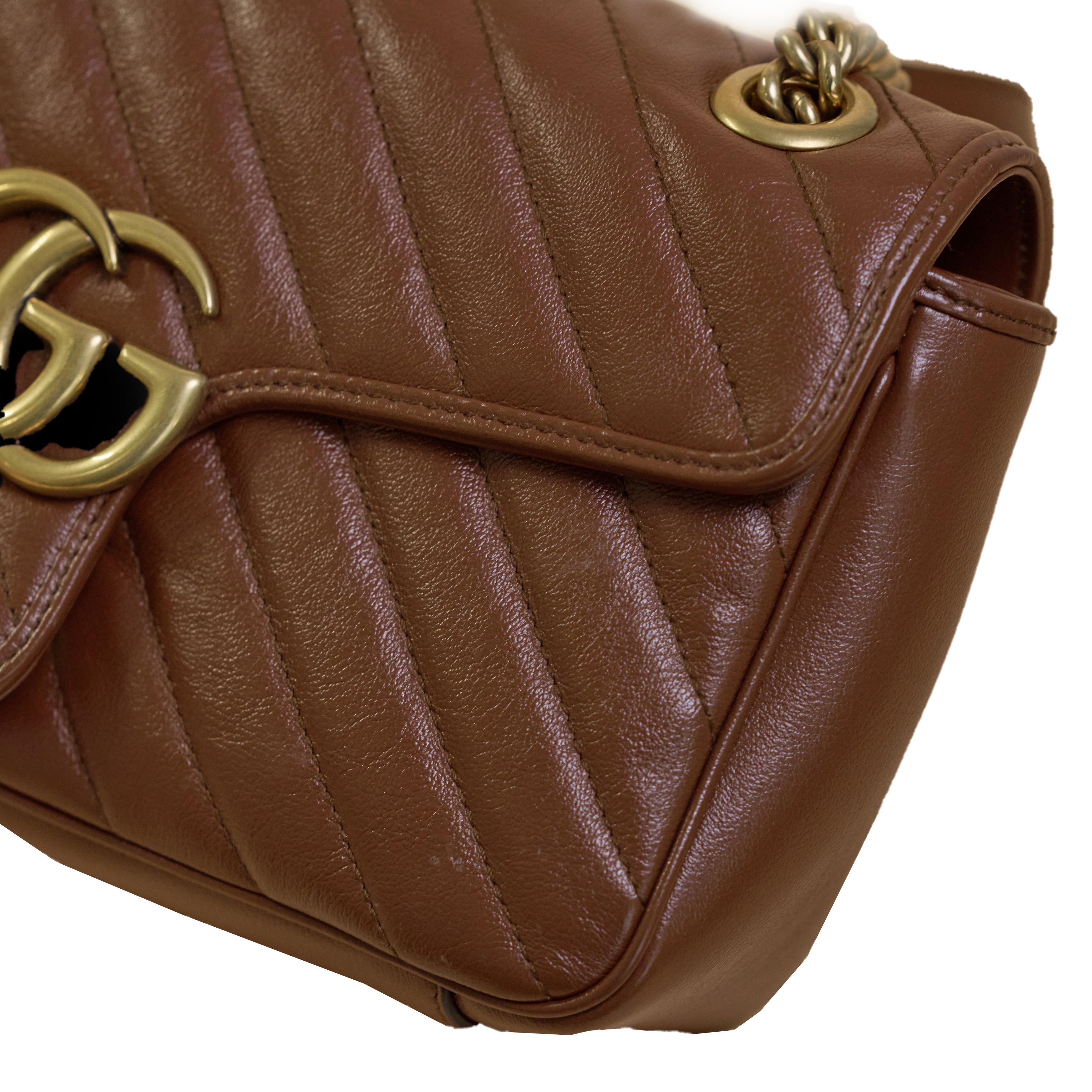 Gucci, Marmont in pelle marrone 5