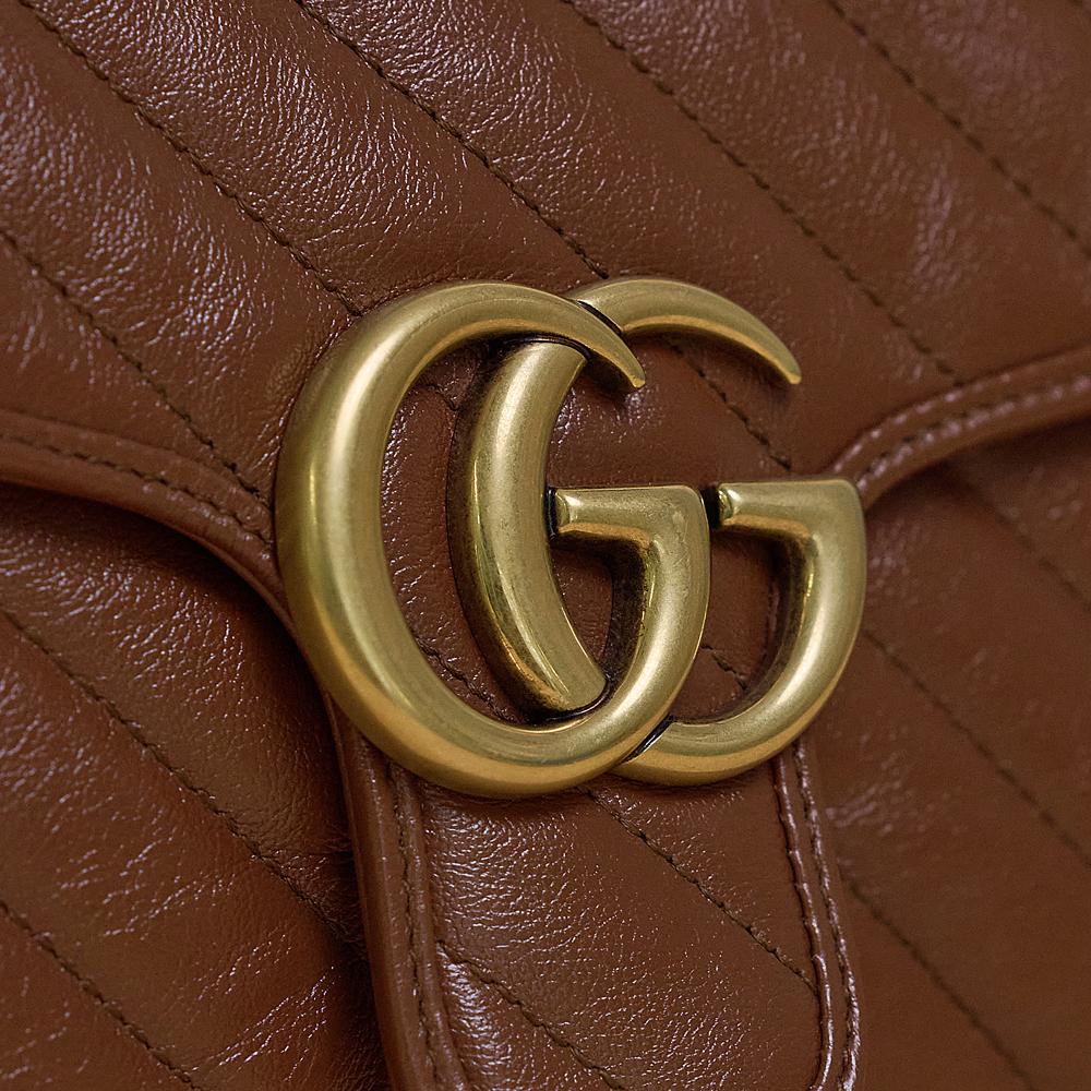 Gucci, Marmont in pelle marrone 4