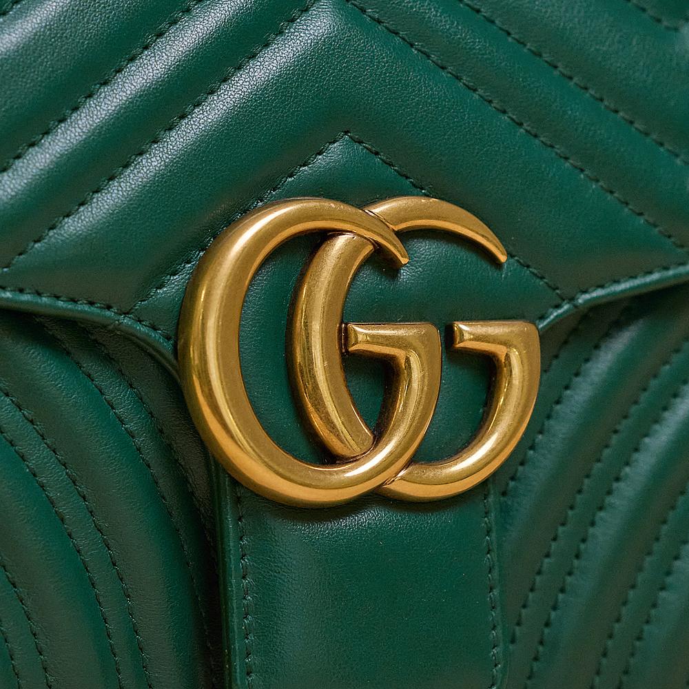 GUCCI, Marmont in green leather 5