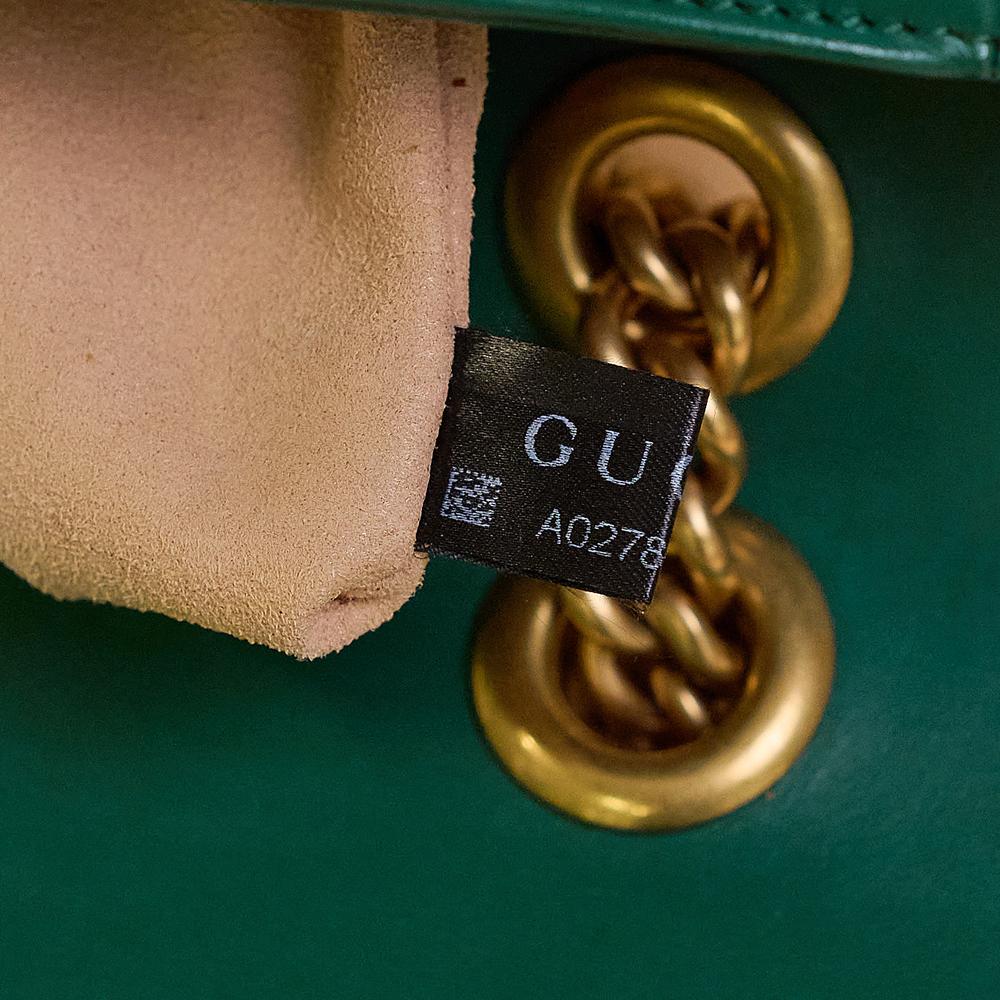 GUCCI, Marmont in green leather 3