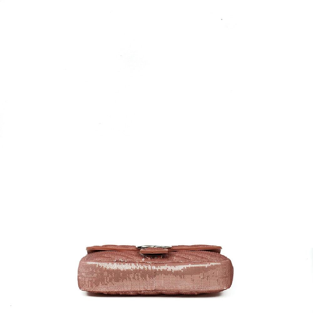 GUCCI, Marmont aus rosa Pailletten im Zustand „Gut“ im Angebot in Clichy, FR