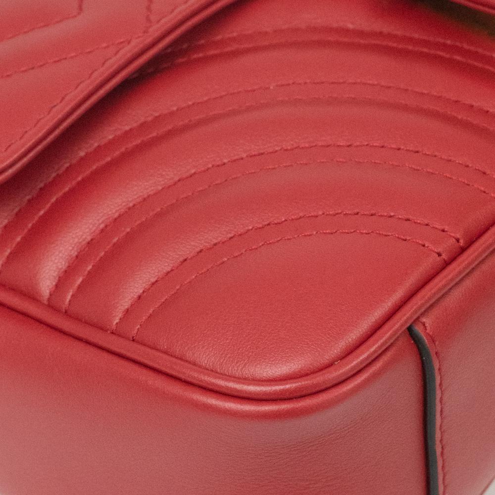 Gucci Marmont in red leather 4