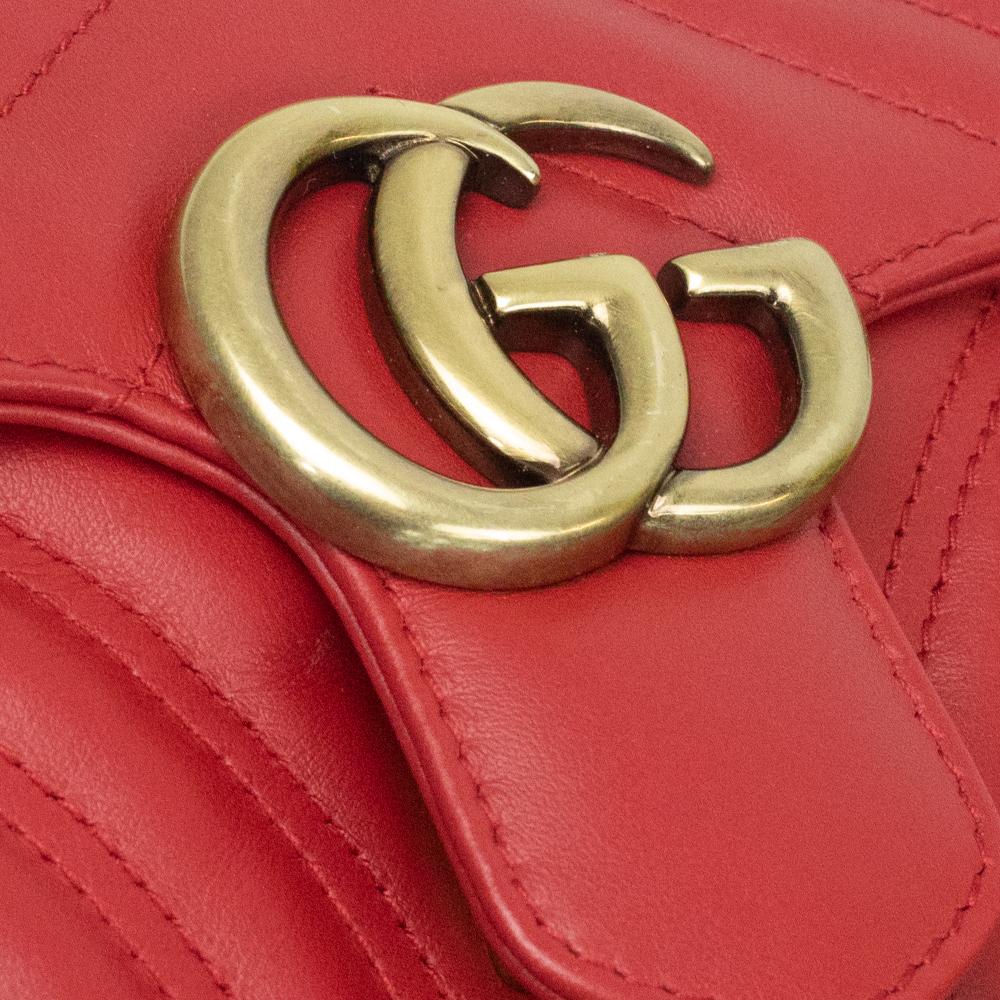 Gucci Marmont in red leather 8