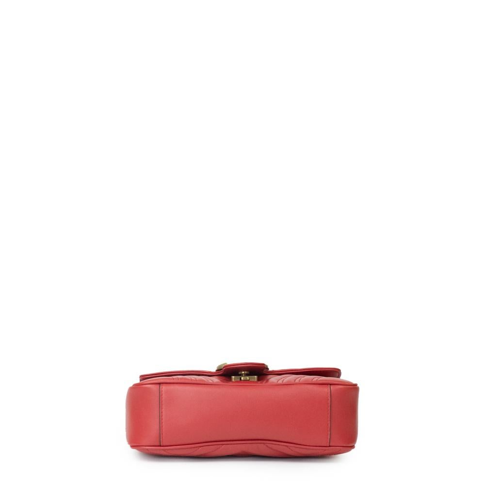 Red Gucci Marmont in red leather