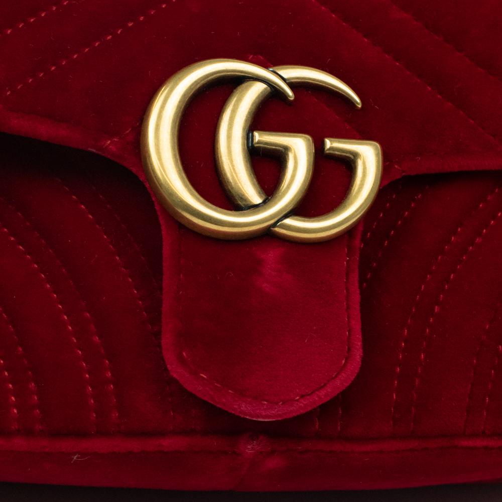 GUCCI, Marmont in red velvet  3