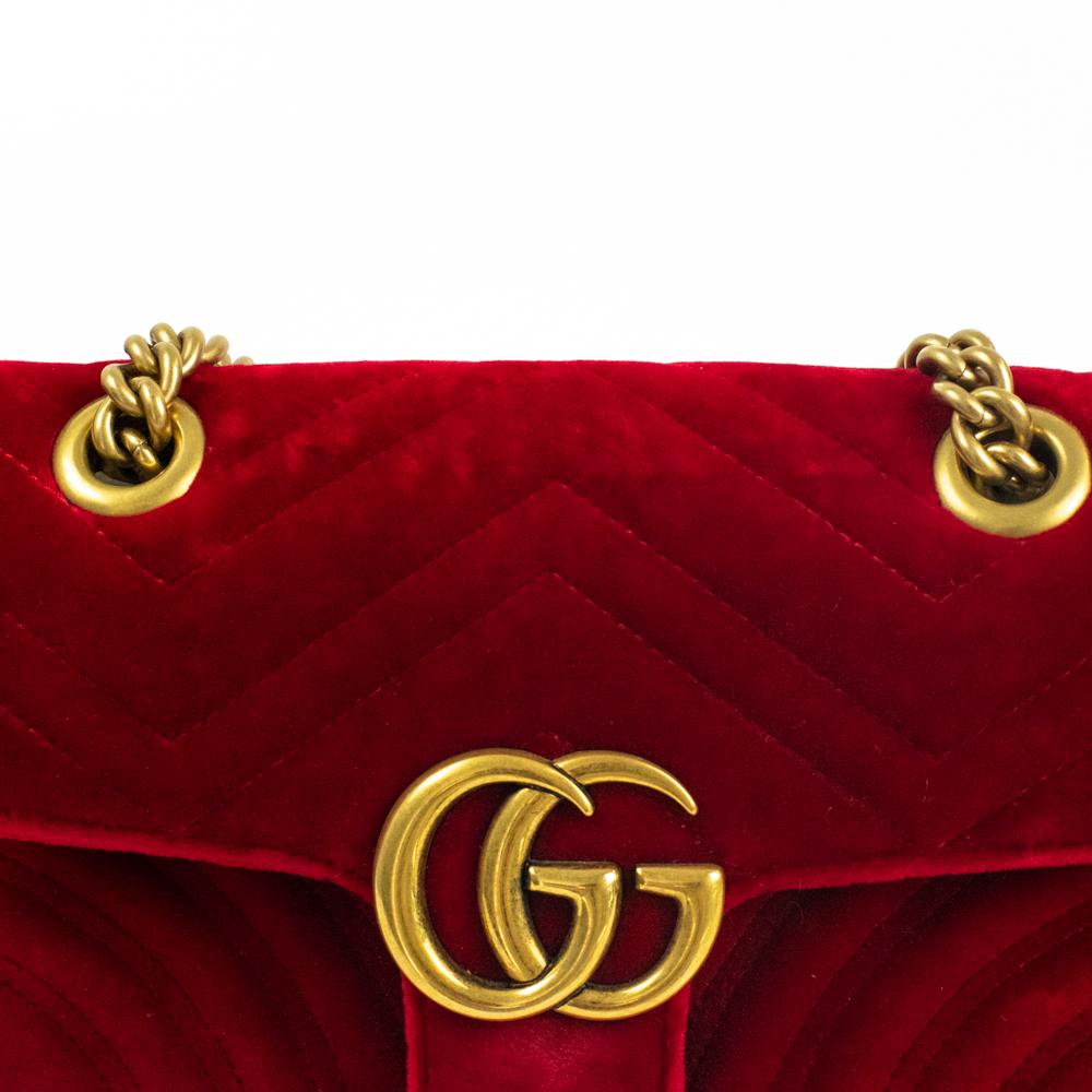 Gucci, Marmont in red velvet 9