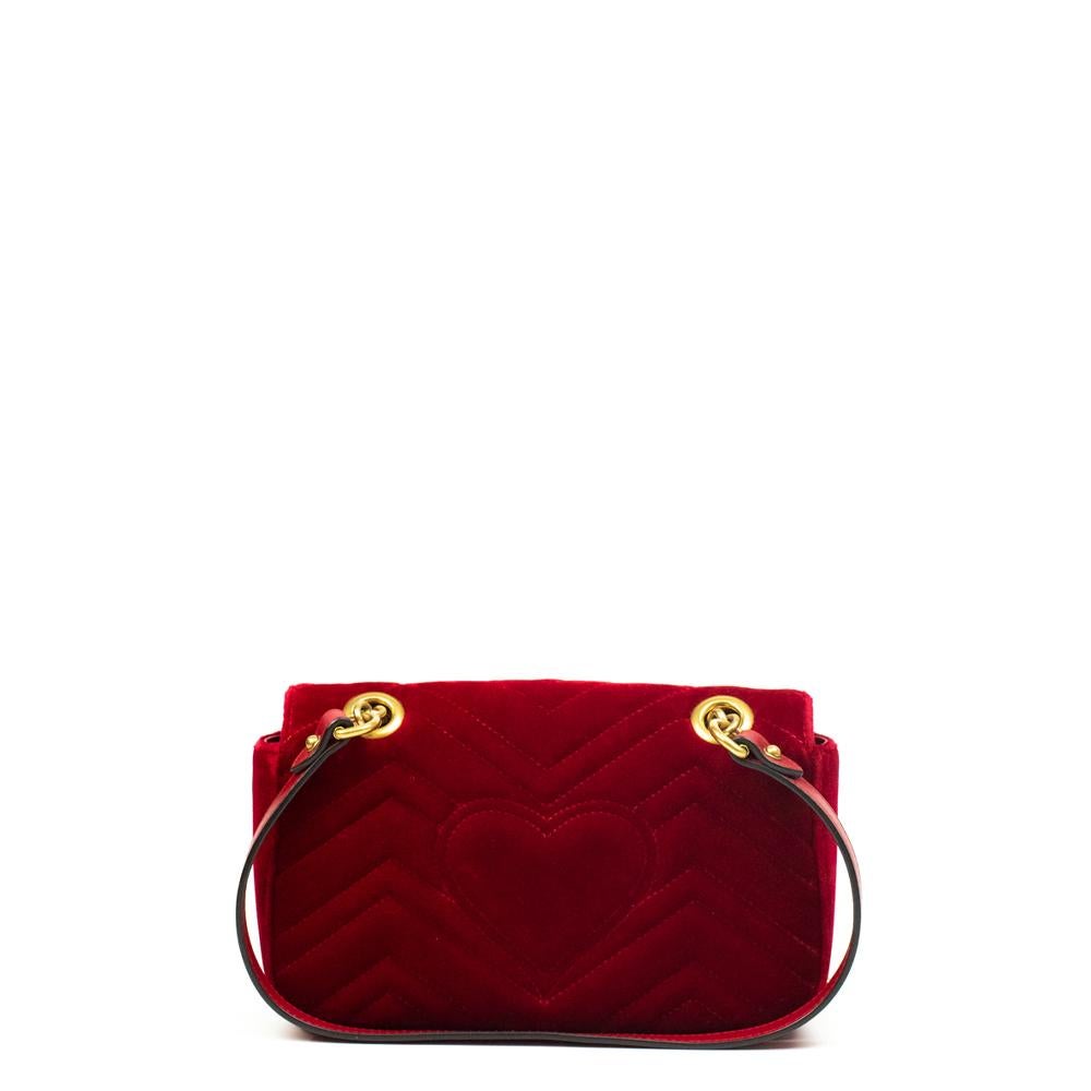 gucci red velvet bag