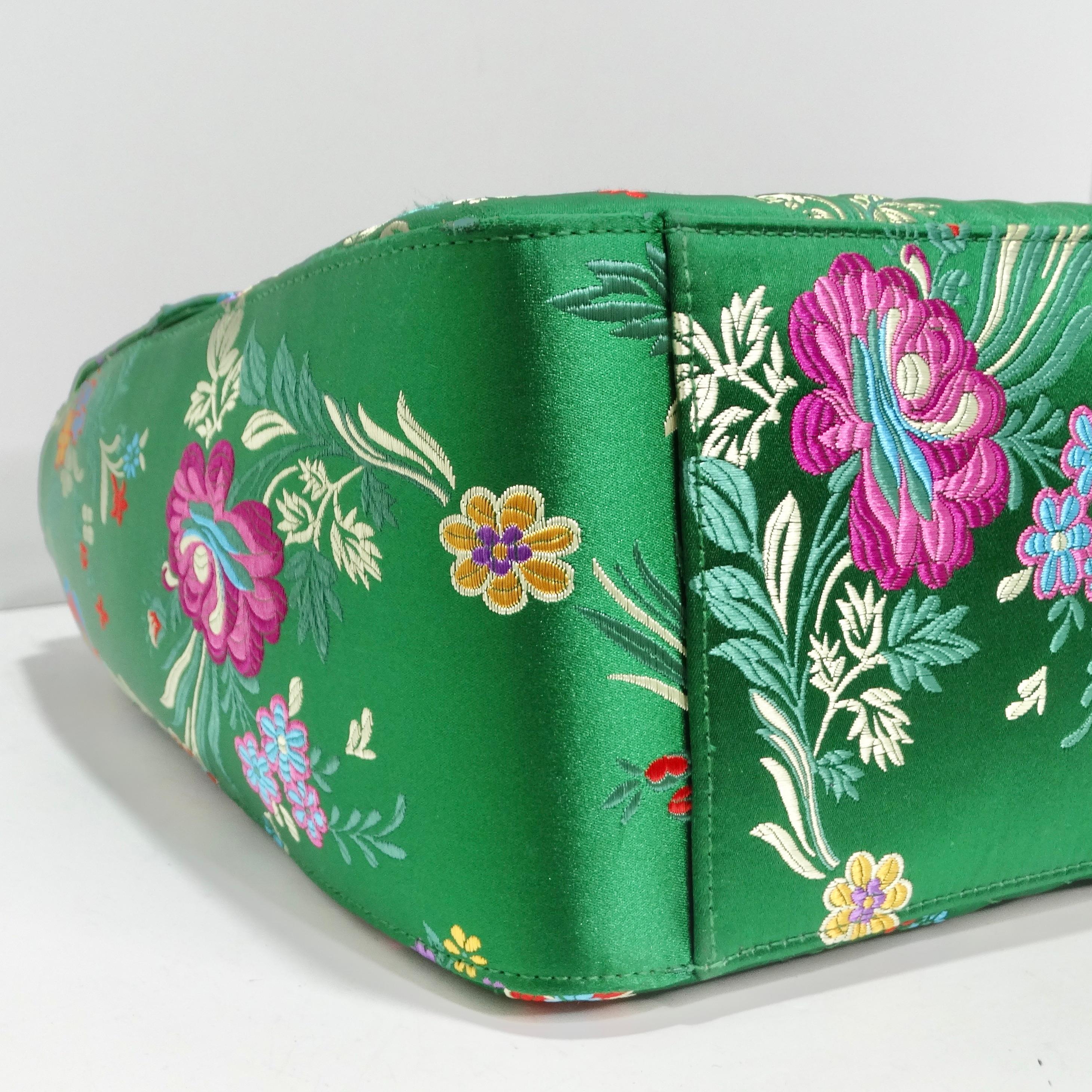 Gucci Marmont Jacquard Matelasse Floral Maxi Top Handle Shoulder Bag  For Sale 6