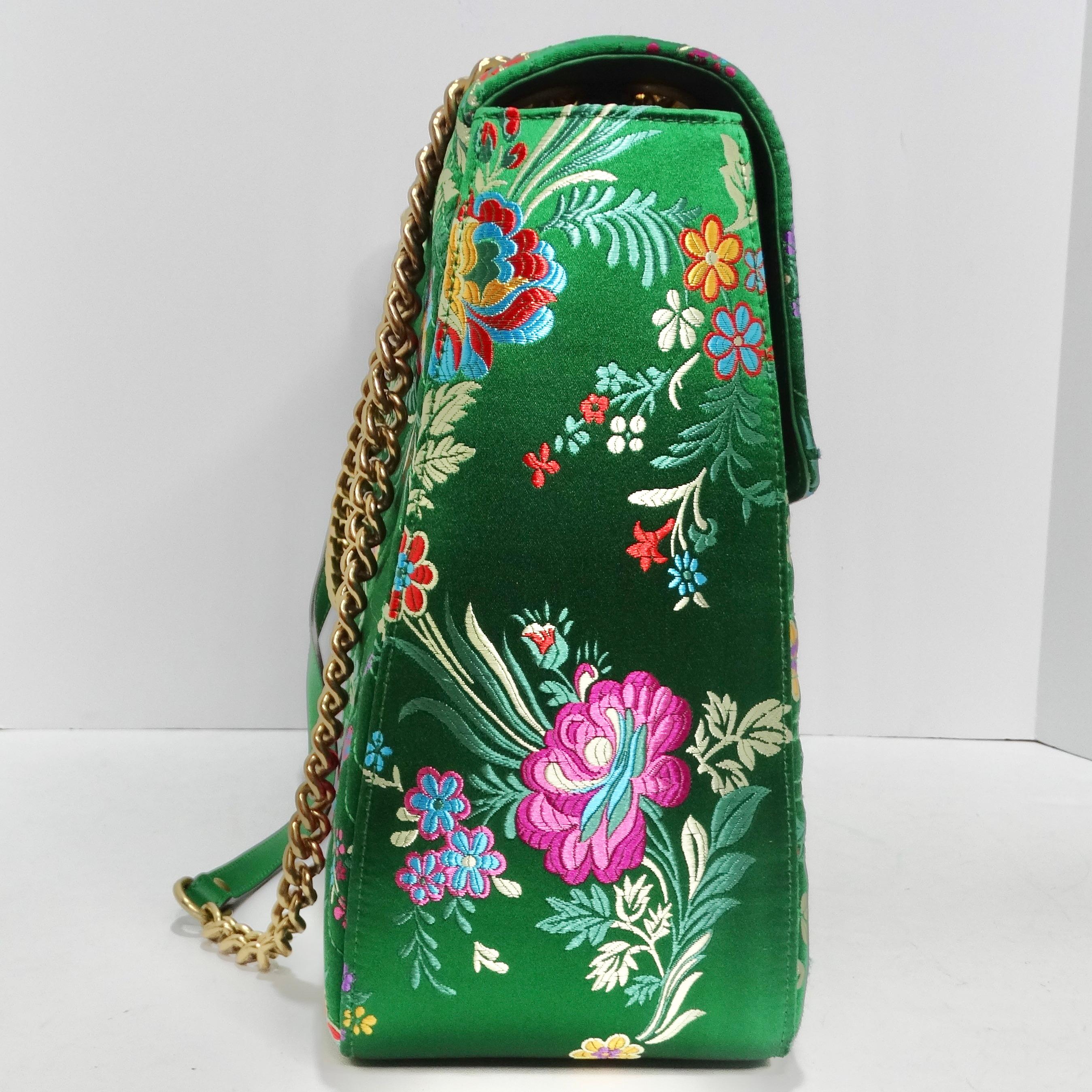Women's or Men's Gucci Marmont Jacquard Matelasse Floral Maxi Top Handle Shoulder Bag  For Sale