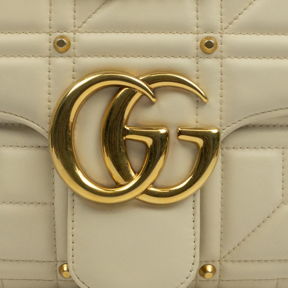 GUCCI, Marmont Large in beige leather For Sale 7