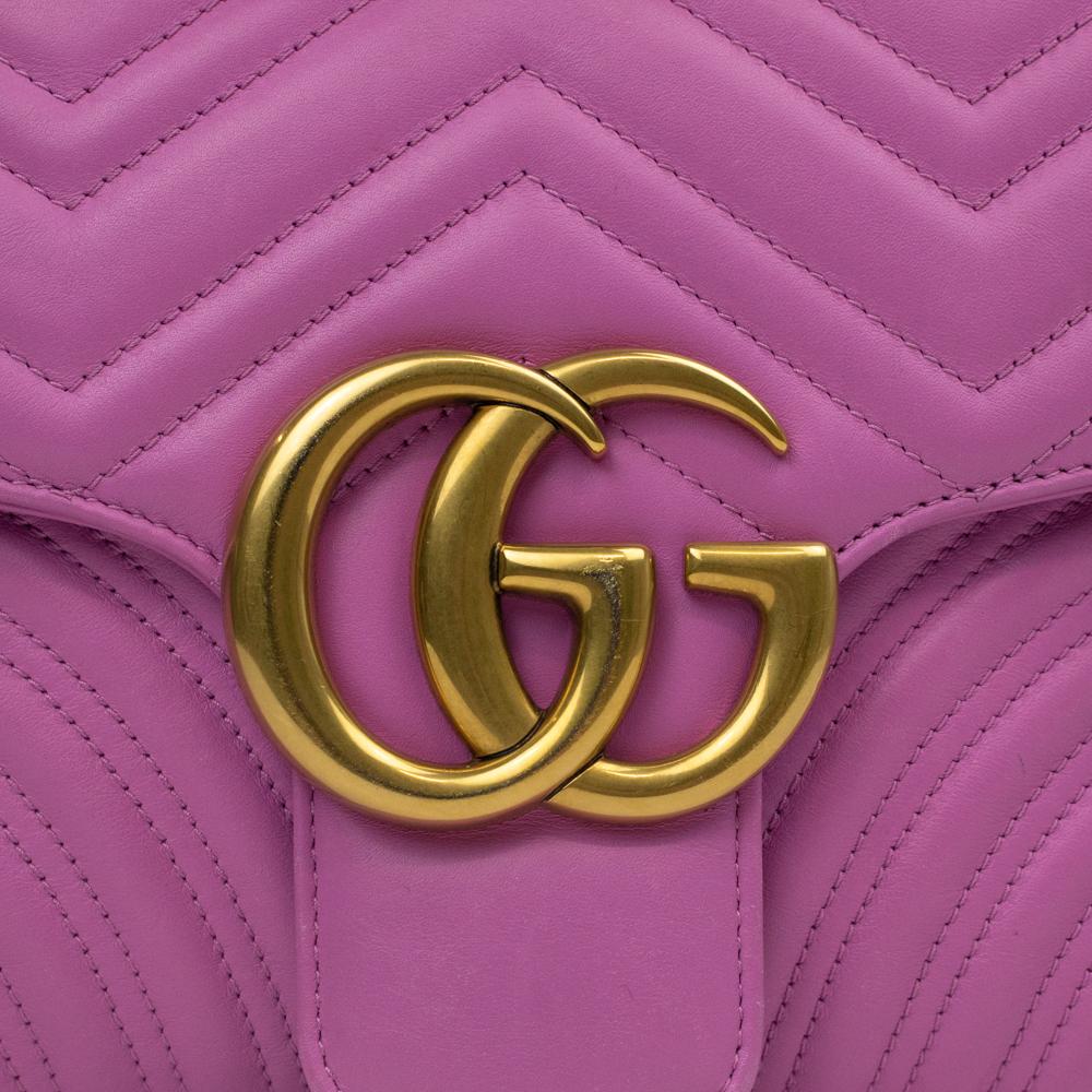 GUCCI, Marmont Medium in pink leather For Sale 2