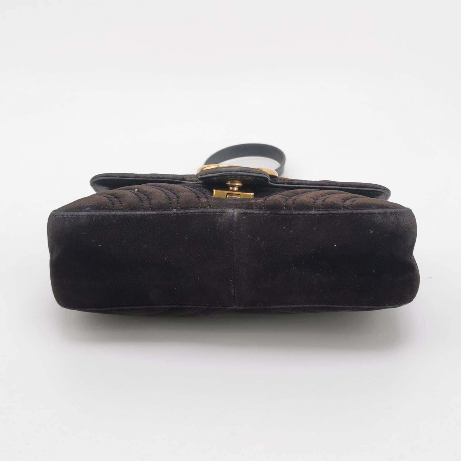 Gucci Marmont Mini Black Velvet Camera Bag For Sale 1