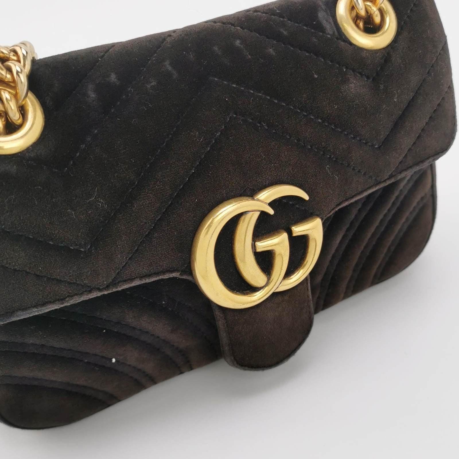 Gucci Marmont Mini Black Velvet Camera Bag For Sale at 1stDibs