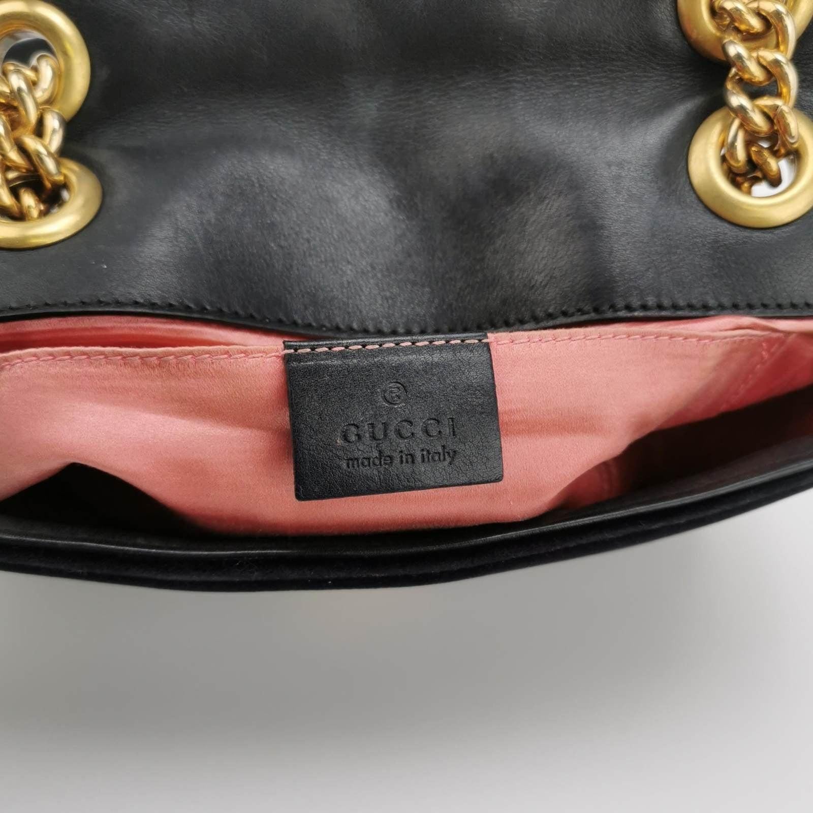 Gucci Marmont Mini Black Velvet Camera Bag For Sale 3