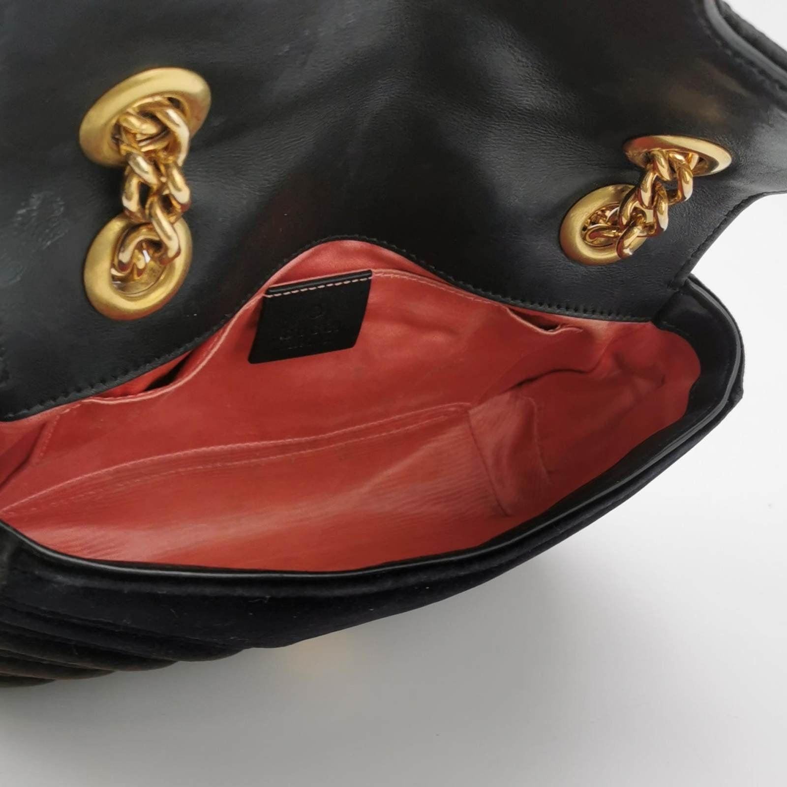 Gucci Marmont Mini Black Velvet Camera Bag For Sale 4