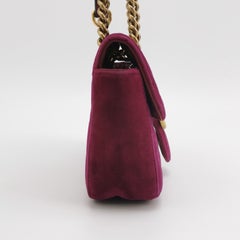 Gucci Marmont Mini Flap Pink Velvet Handbag