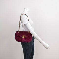 Gucci Marmont Mini Flap Pink Velvet Handbag