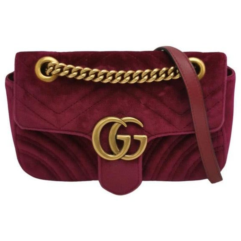 Bolso Gucci Marmont Mini Flap Terciopelo Rosa