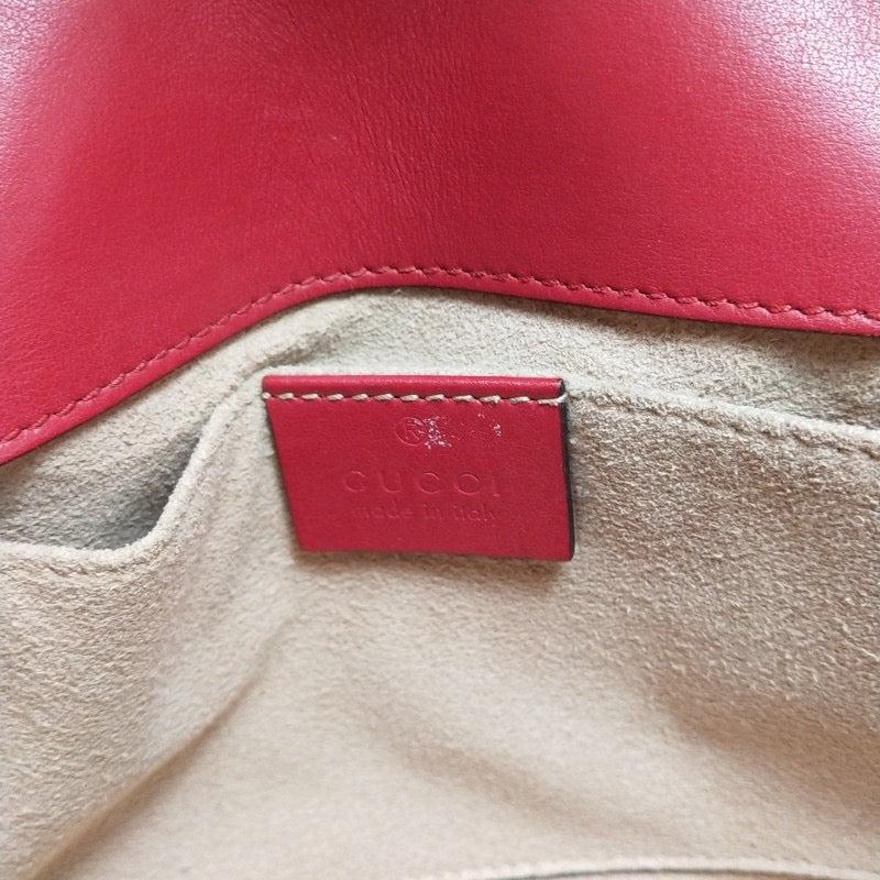 Gucci Marmont Mini Flap Red Leather Handbag For Sale 5