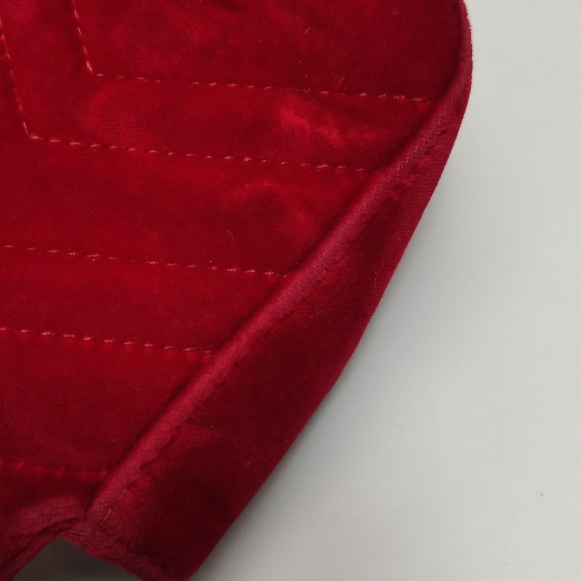 Gucci Marmont Mini Flap Turquoise Red Velvet Handbag For Sale 8