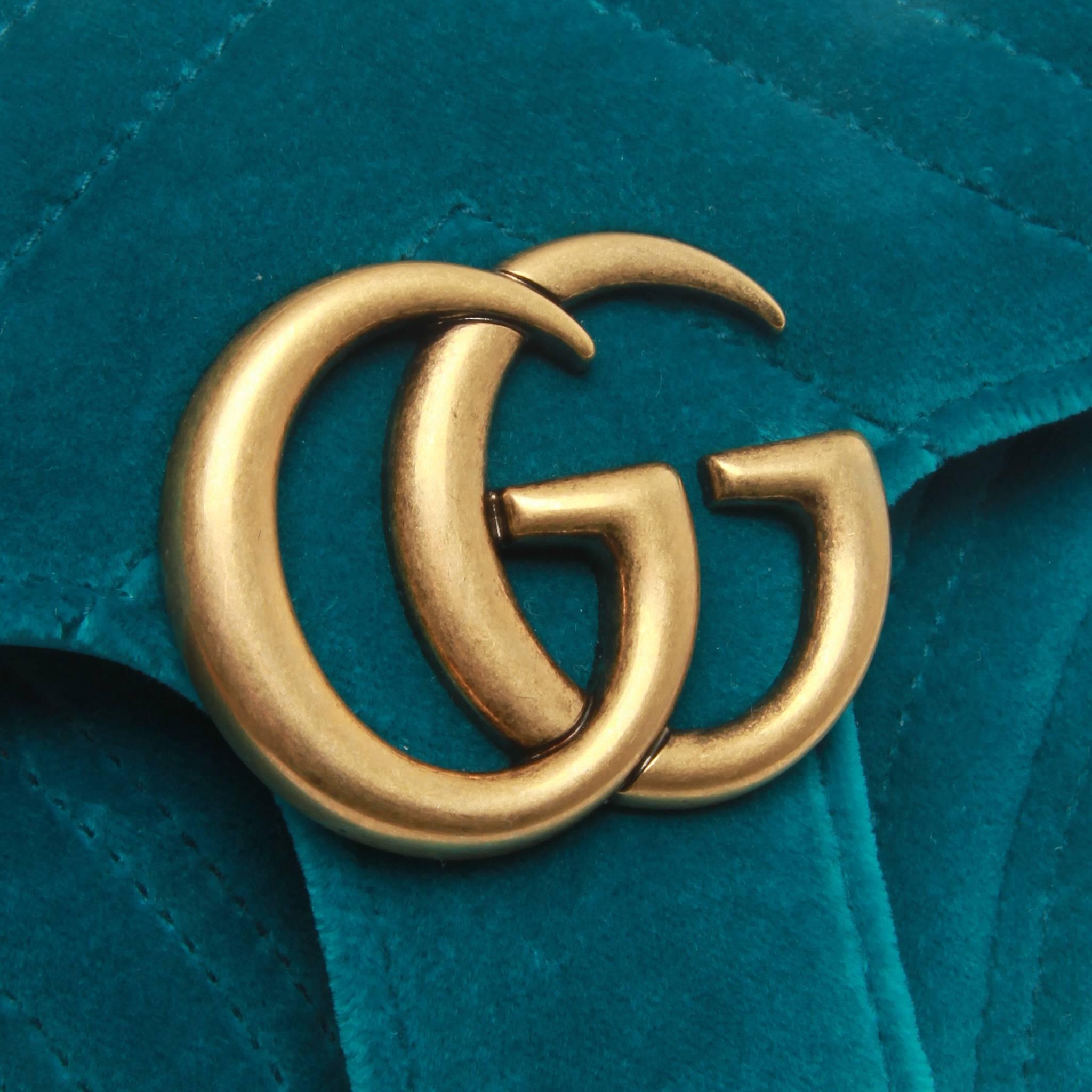 gucci marmont blue velvet