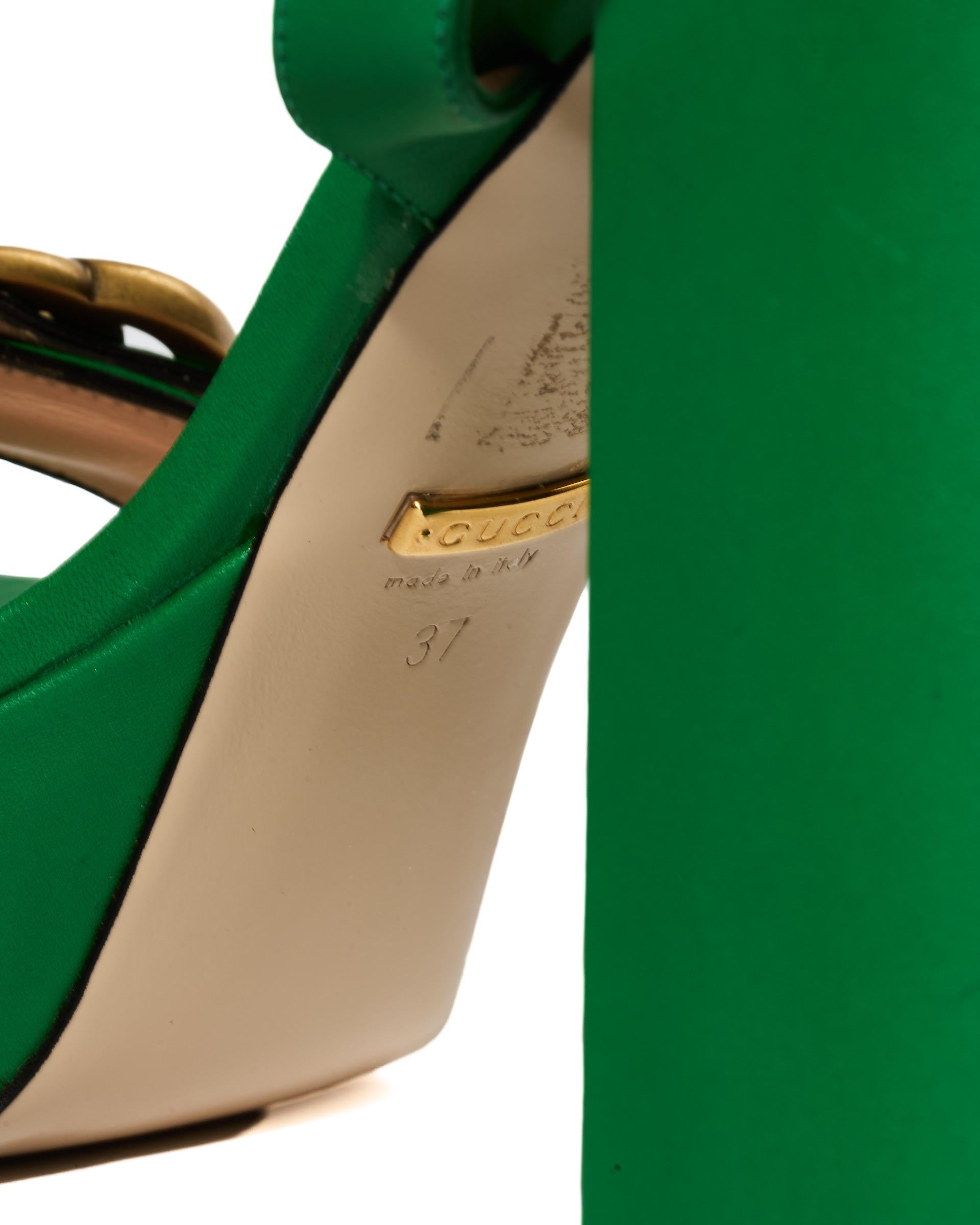 Gucci Marmont Sandali Platform Verdi 8