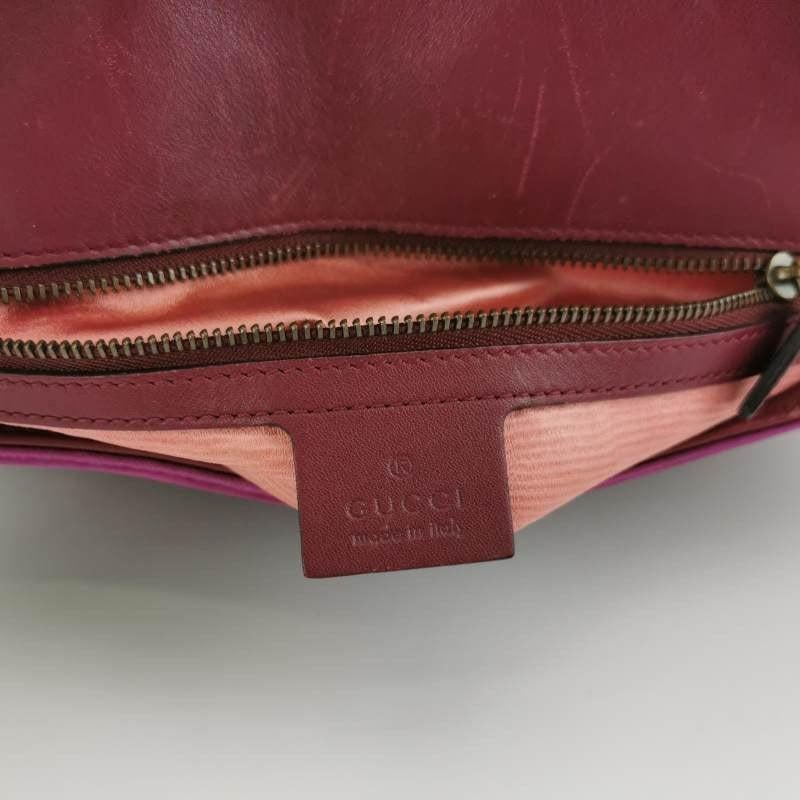 Gucci Marmont Small Flap Pink Velvet Handbag For Sale 4