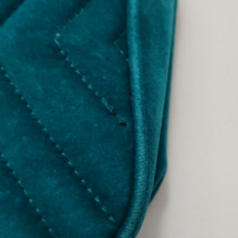 Gucci Marmont Small Flap Turquoise Blue Velvet Handbag For Sale 9