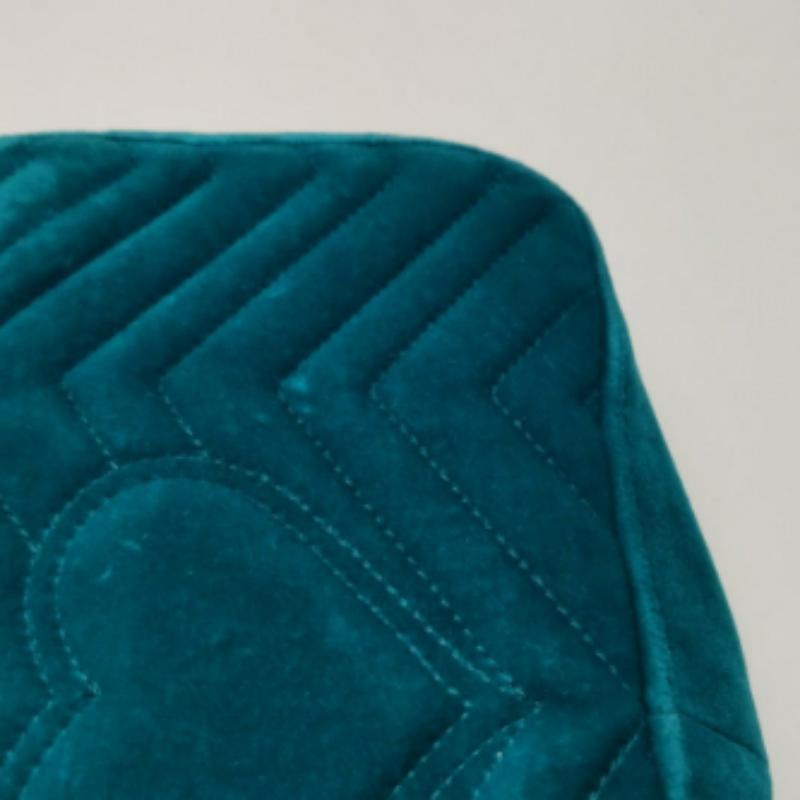 Gucci Marmont Small Flap Turquoise Blue Velvet Handbag For Sale 10