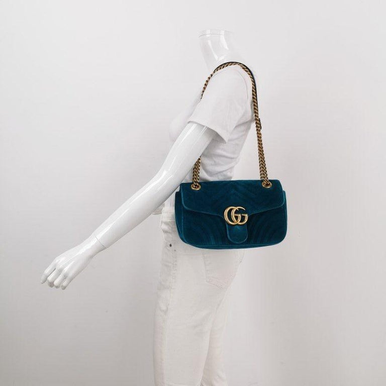 Marmont Bag Borsa Gucci Blu Velluto Gucci Marmont Small Flap Borsa